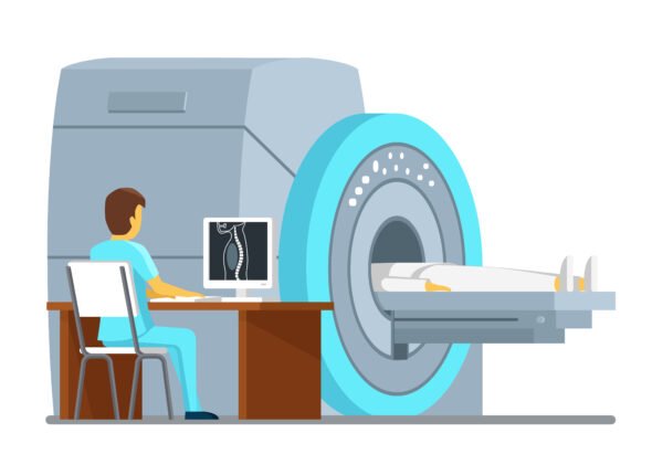 MRI scan and diagnostics. Health care vector concept